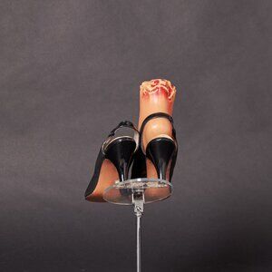 1950s Miracle Tread Black Patent and Matte Peep Toe Slingback Heels